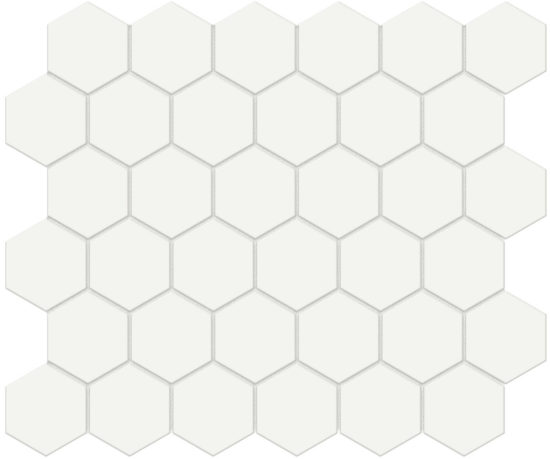 2" White Matte Hex Mosaic