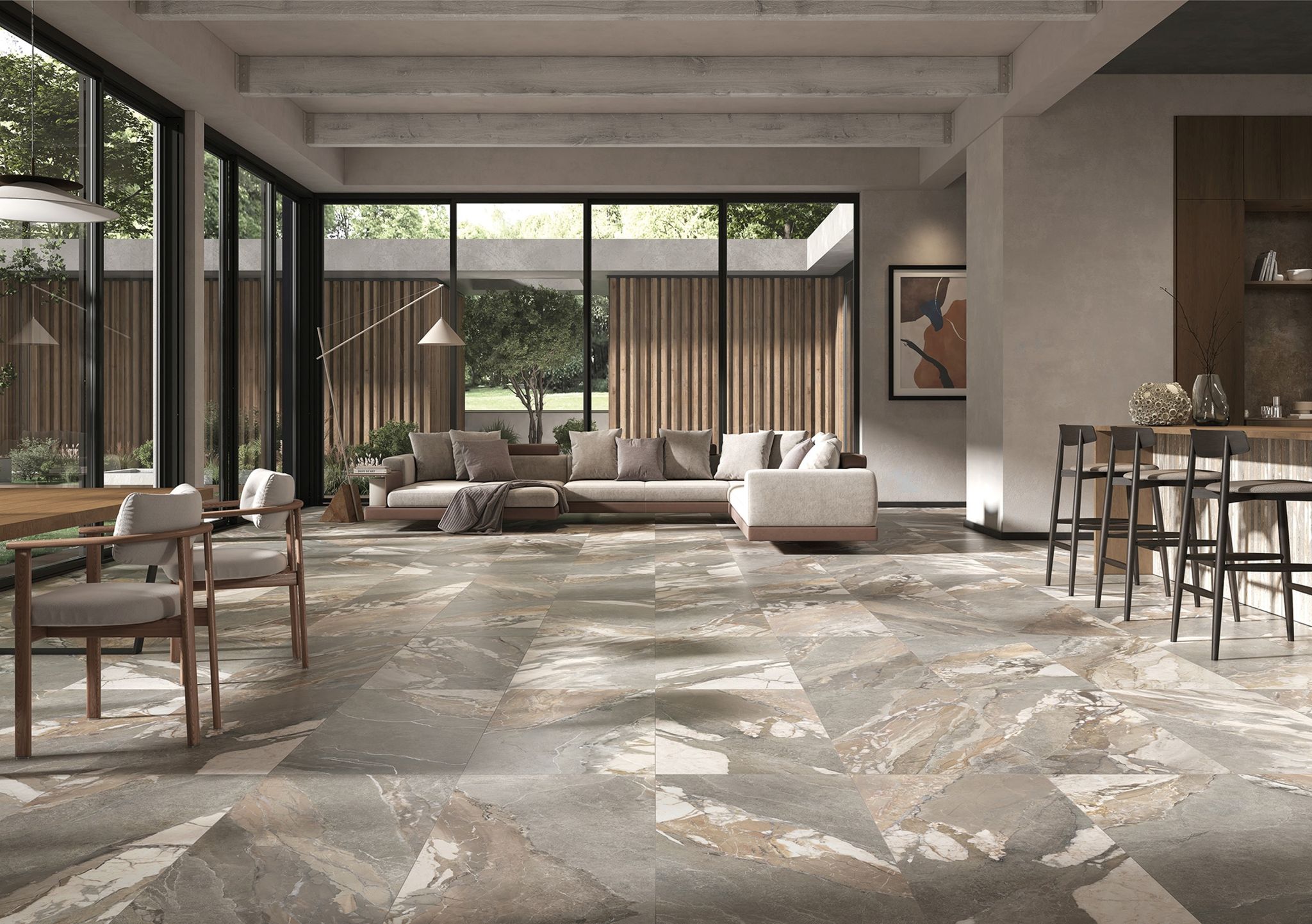 Dynasty Grey Polished/Matte 24x48  | Tile Center