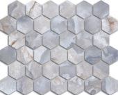 Treasure Blue Dream Onyx 2x2 Carved Hexagon Mosaic | Tile Center