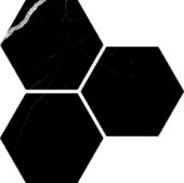 Treasure Midnight Nero 6" Carved Hexagon | Tile Center
