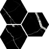 Treasure Midnight Nero 6" Carved Hexagon | Tile Center