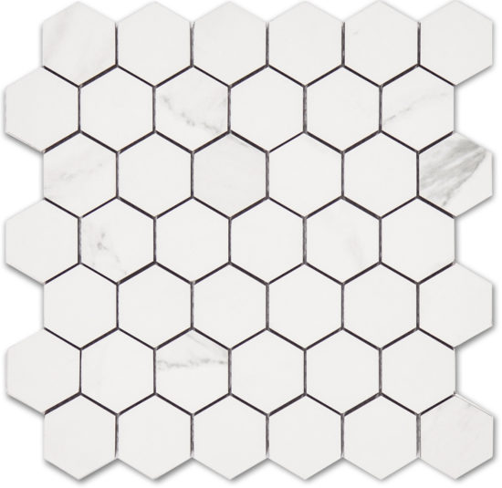 Treasure Statuario 2x2 Polished Hexagon Mosaic | Tile Center