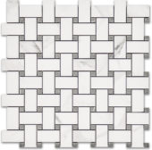 Treasure Statuario Polished Basketweave Mosaic | Tile Center