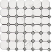 Treasure Statuario Polished Octagon/Dot Mosaic | Tile Center