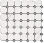 Treasure Statuario Polished Octagon/Dot Mosaic | Tile Center