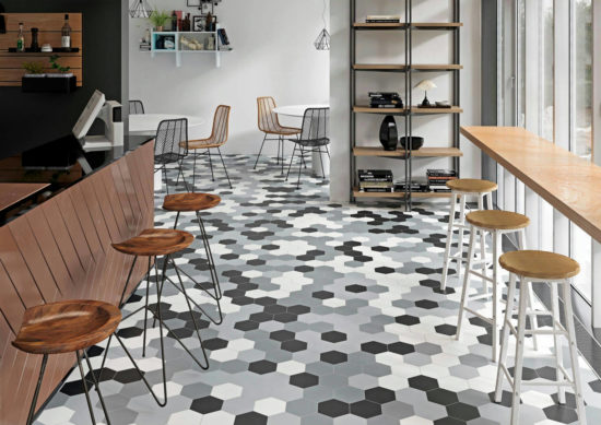 Vida 5.5X6.3” Black Hexagon | Tile Center